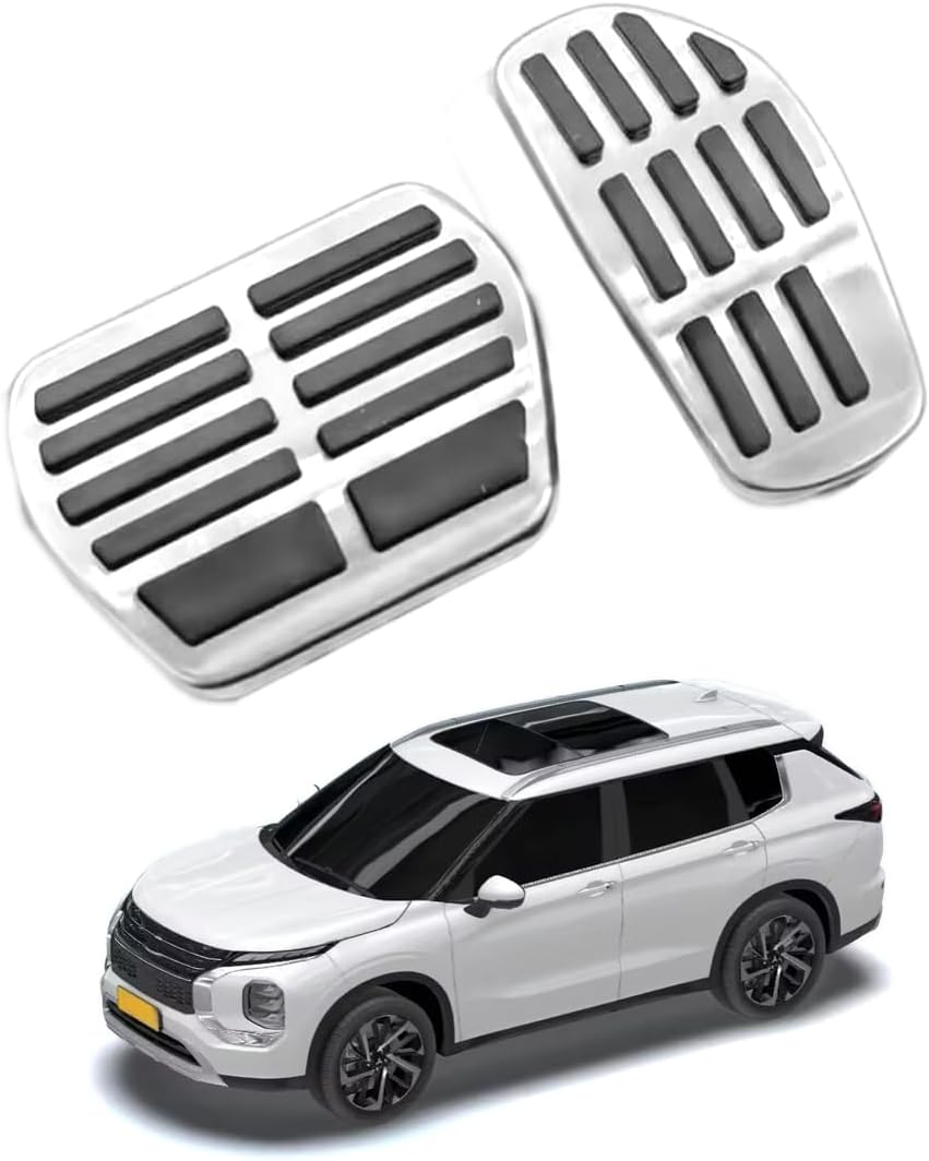 Car Pedal Covers for Mitsubishi Outlander 2022 2023 2024, Auto Aluminum Gas Pedal Covers Accessories Replacement, Non-Slip Accelerator Brake Foot Rest Pedals(Set of 2)