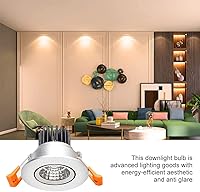 Vista 3 de LightingWill Downlight LED regulable de 2 pulgadas, luz de techo empotrable COB de 3 W, blanco ultra cálido 2700 K, CRI80, equivalente a bombillas