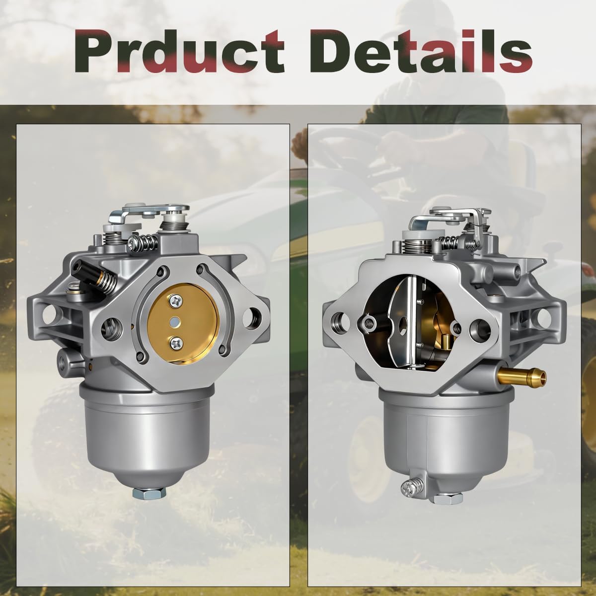 AM122852 Carburetor Fit for John Deere GS75 HD75 180 185 260 265 Mower Tractor Fit for 15003-2296 Kawasaki FC540V 17HP Carb M97274 M97275