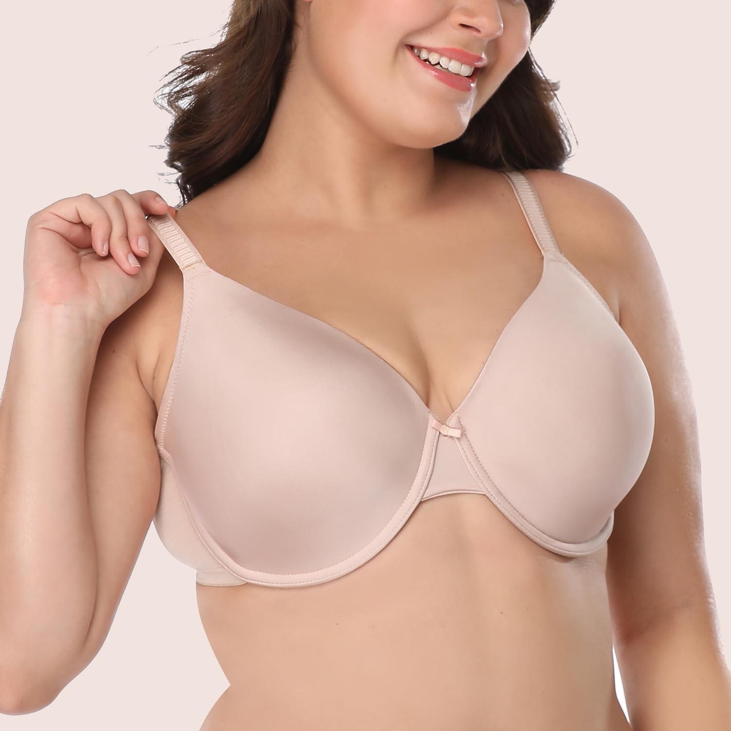 Women's Bra Plus Size Full Coverage Supportive T-Shirt Bras Underwire Bralette Smooth Seamless - Image 3