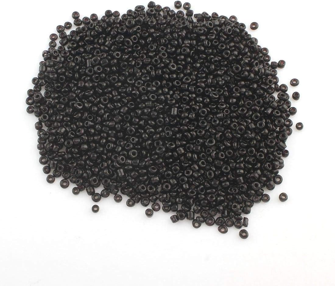 Perlin Glass Seed Beads 2mm 11/0 Round Mini Small Pony Beads 6500pcs for Making Earrings Bracelets Pendants Waist Jewelry DIY Handmade Opaque Color Kit (Black) - Image 2