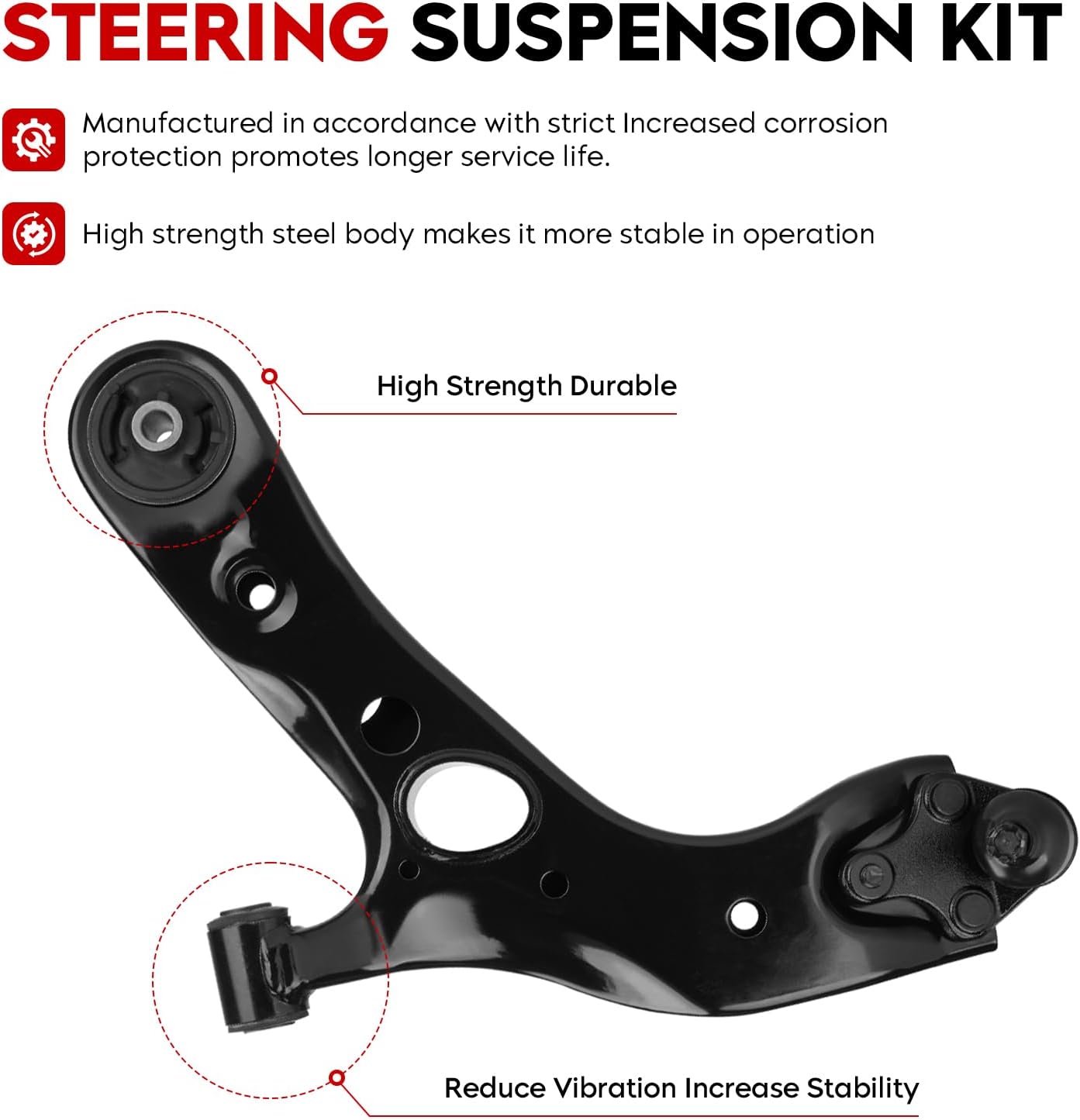 front lower control arm suspension kit fit for 2006-2018 toyota rav4 2015-2017 lexus nx200t 2015-2019 lexus nx300h with ball joint tie rod end k620586 k620587-4pcs