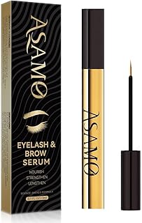 ASAMO Eyelash & Eyebrow Growth Serum - 2-in-1 Lash & Brow Enhancer for Longer, Thicker, Fuller Looking Lashes - Advanced Peptide Formula, Vegan & Cruelty-Free, Safe for Sensitive Eyes - 3ml