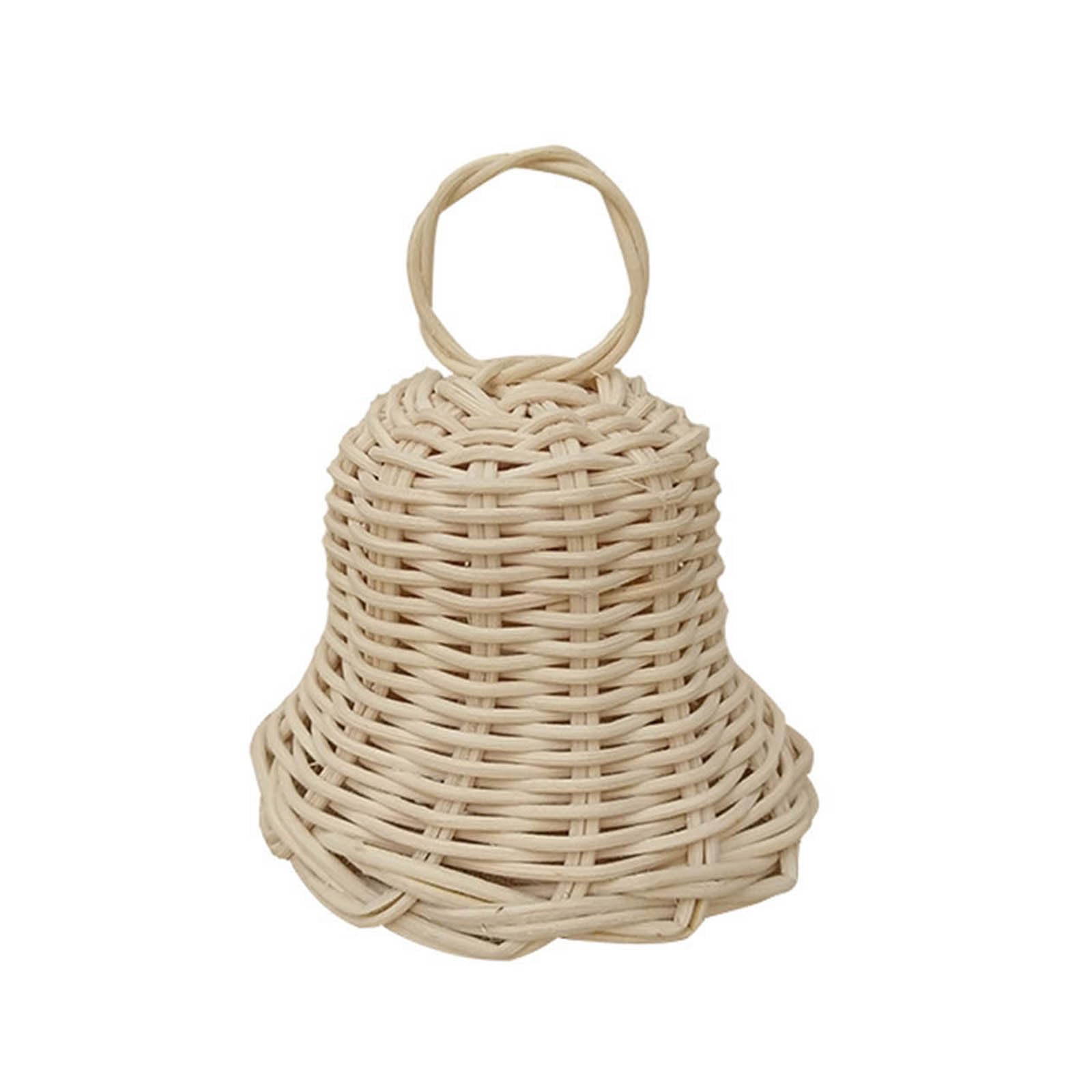 Tsophreniq Handwoven Bells Pendant Rattan Woven Hangable Party Background for School Bedroom Dormitory Decoration Natural Rattan Craft
