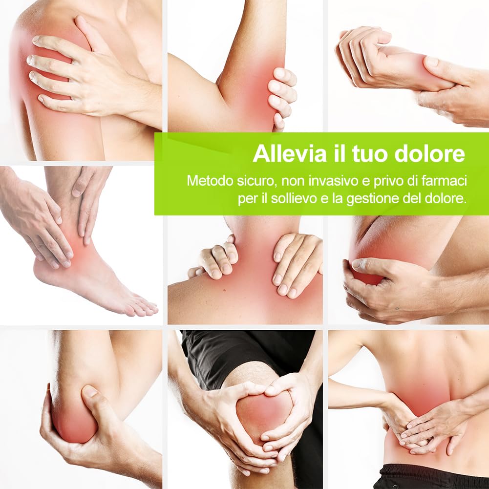 AUVON Elettrostimolatore muscolare professionale, 2 canali e 24 modalità TENS Elettrostimolatore 3 in 1 con 12 elettrodi TENS 2"x2" con design brevettato per alleviare il dolore e costruire muscoli