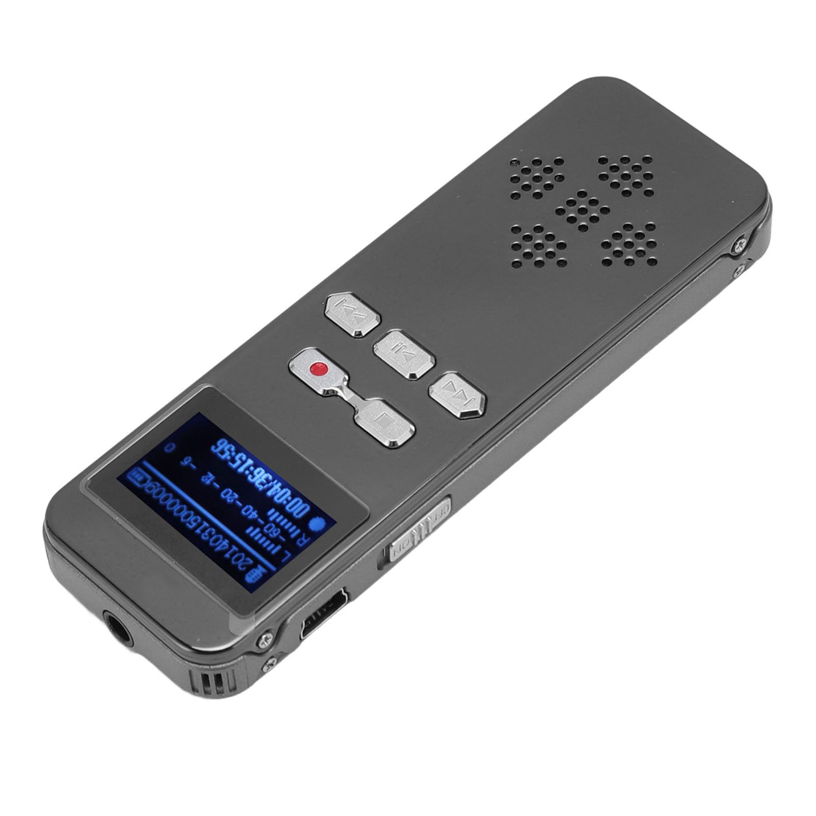 Registratore vocale digitale, registratore vocale digitale portatile altamente restaurato, doppio microfono, suono stereo, riduzione del rumore professionale, funzione password registratore MP3 per