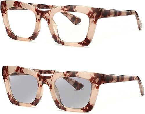 Miniatura 4 de Gafas de lectura bifocales cuadradas fotocrómicas de transición al aire libre para mujeres hombres computadora presbípicos lectores gafas de sol