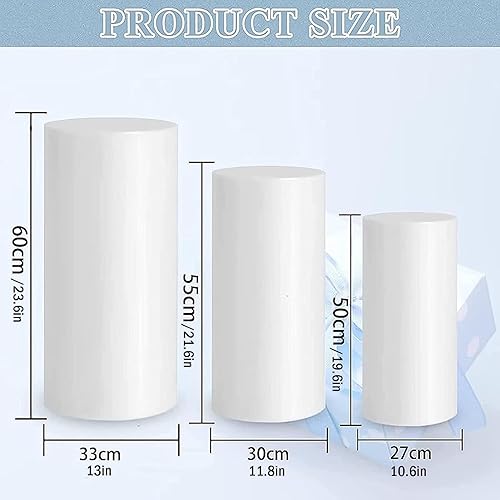 Miniatura 4 de Cubiertas redondas para soportes de cilindro para fiestas, cubiertas elásticas bronceadoras para pedestal, cubierta de cilindro de zócalo 3 piezas5