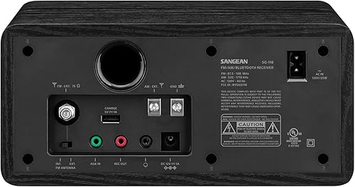 Miniatura 2 de SANGEAN Radio de gabinete de madera SG-118 AM/FM/Bluetooth con carga de teléfono USB
