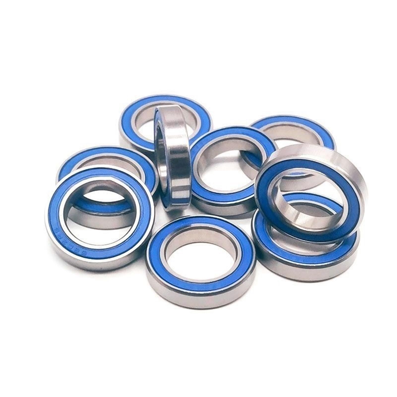 Cuscinetti a sfere a gola profonda 10 pezzi 6802 2RS cuscinetto 15x24x5 mm parti di riparazione perno bicicletta 6802 2RS cuscinetti a sfera 6802-2RS blu sigillato
