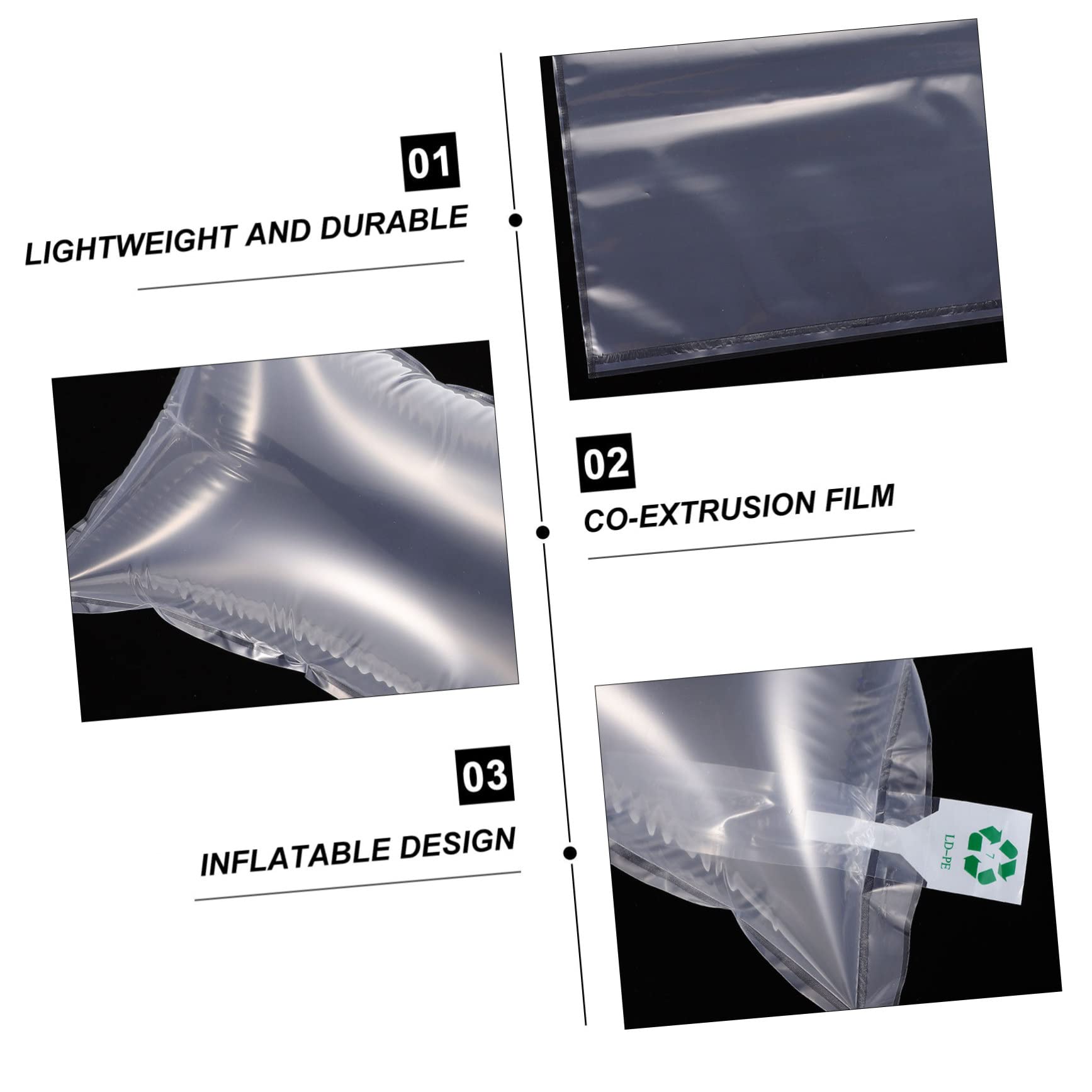 Angoily Lot De 100 Paquets D’emballage Gonflables 25x40 Cm, Film à Bulles Anti-collision Recyclable Pour Protection D’objets Fragiles En Expédition Et Emballage Sécurisé