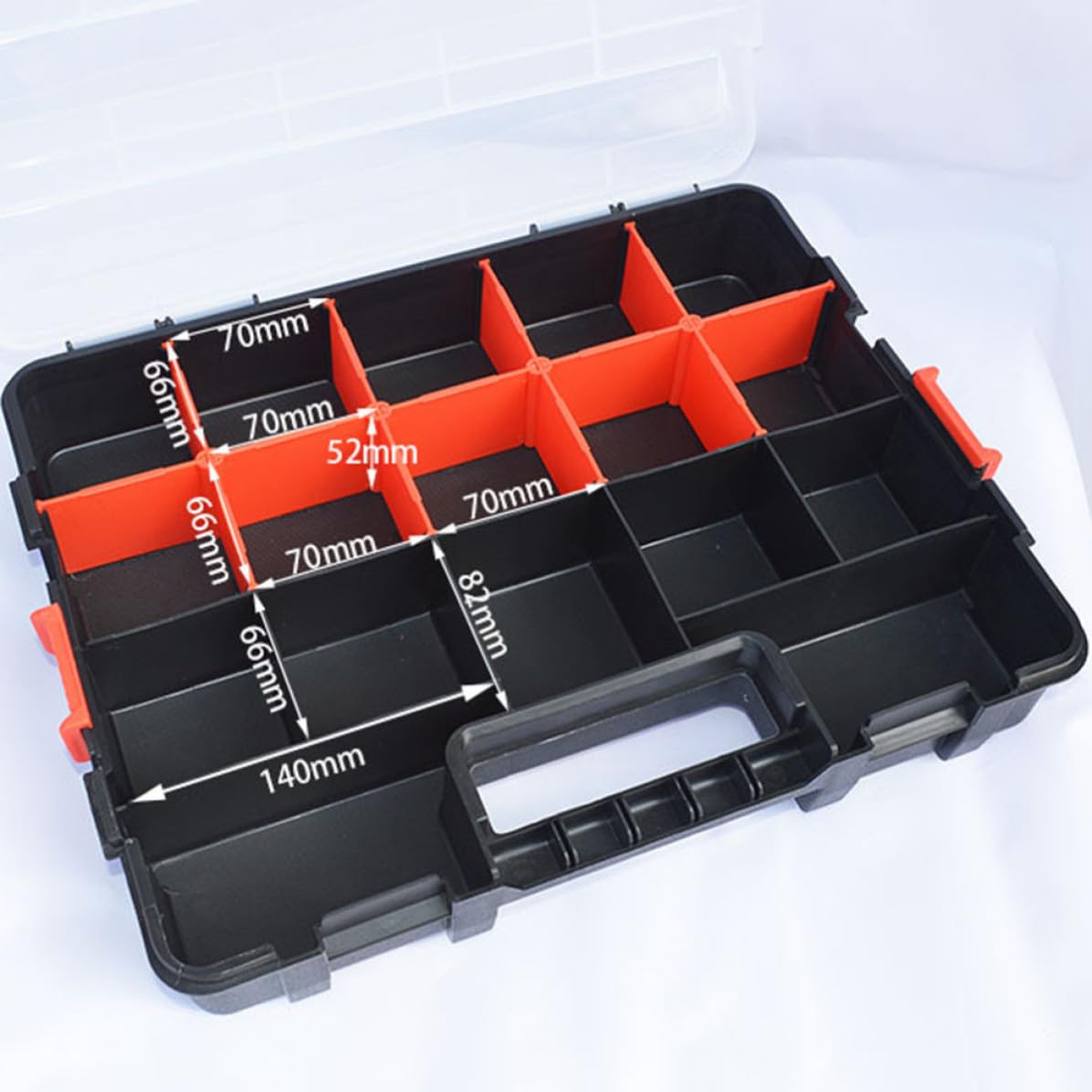 EXCEART Caja de Componentes Electrónicos Portátil Tapa y Divisores PP