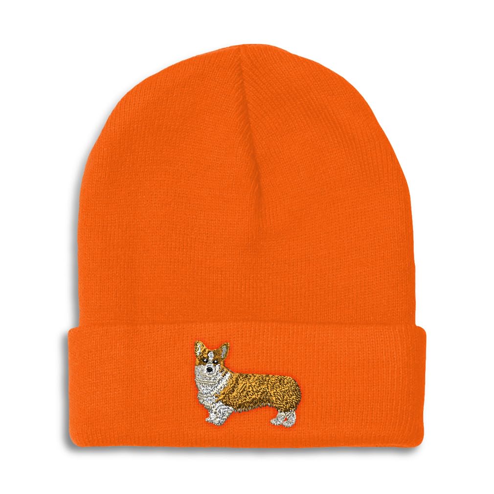 Beanies for Men Pembroke Welsh Corgi Dog B Embroidery Skull Cap Winter Hats for Women Acrylic One Size