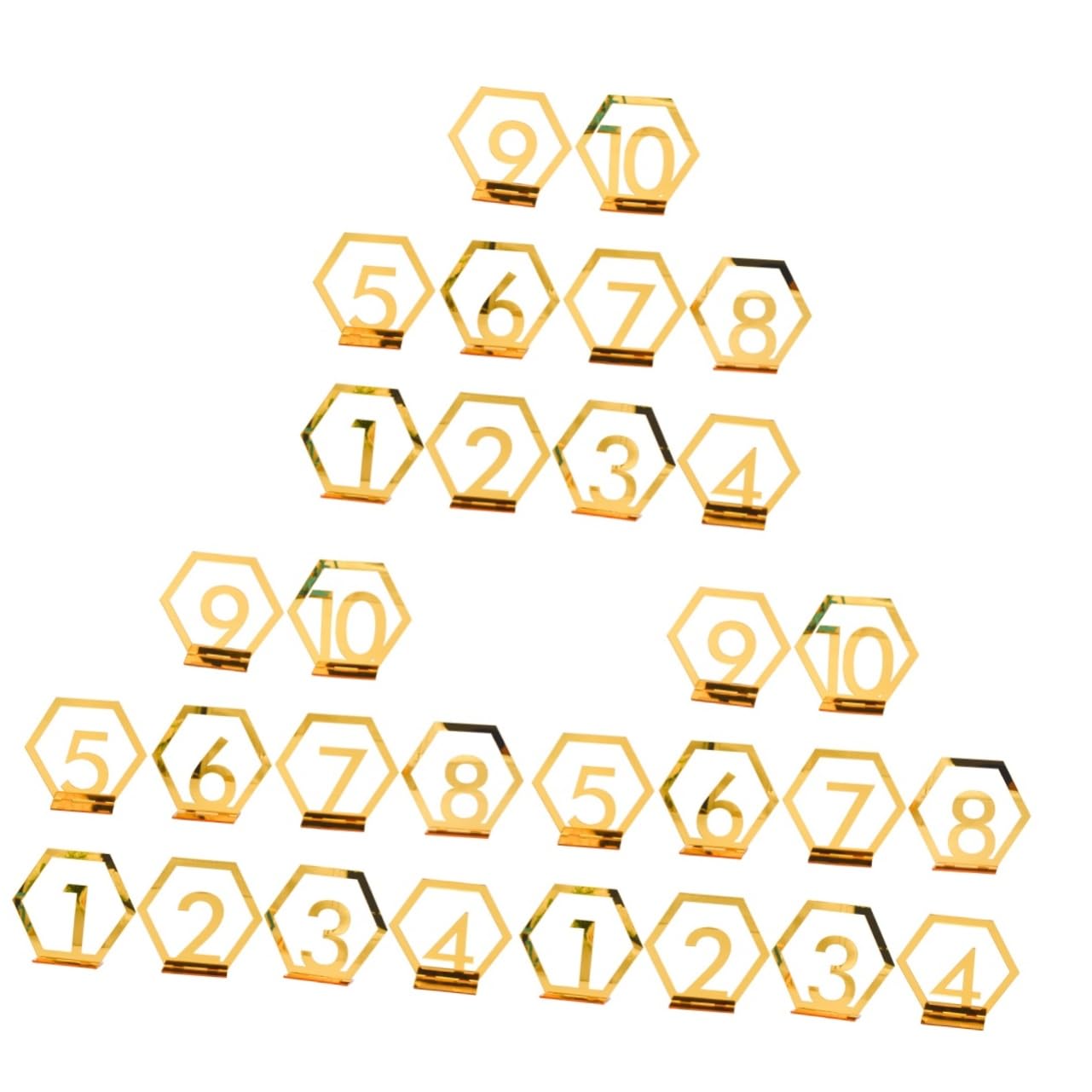 Zerodeko 3 Set Portanumero Da Acrilico Oro Per Ricevimenti Matrimoniali E Segnaposto Eleganti Con Visibili Per Feste E Cerimonie 10 Pezzi*3