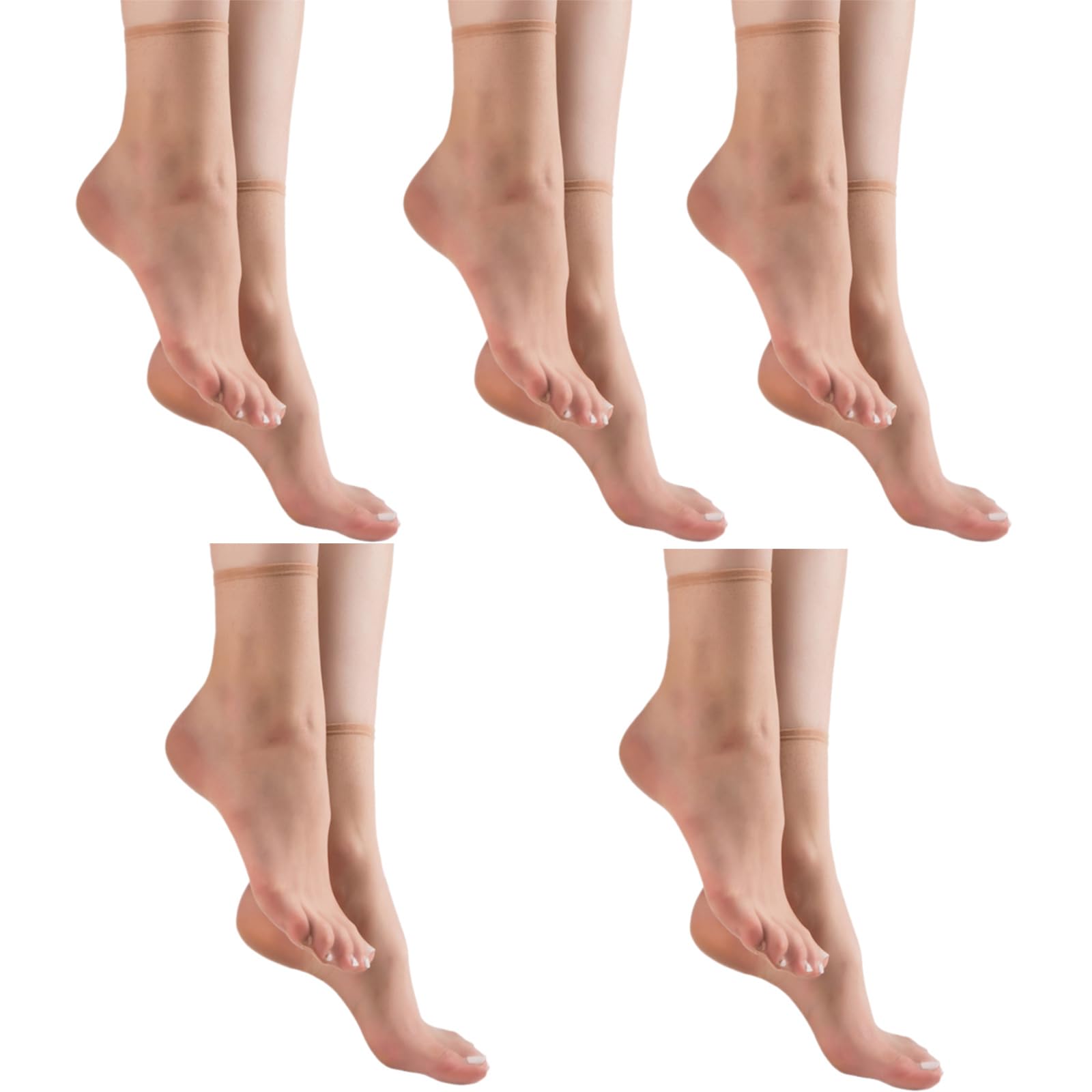 5 paia di calze da donna super sottili in nylon trasparente traspirante da indossare tutti i giorni Vedi attraverso i calzini alti alla caviglia per abbigliamento formale casual quotidiano calze di