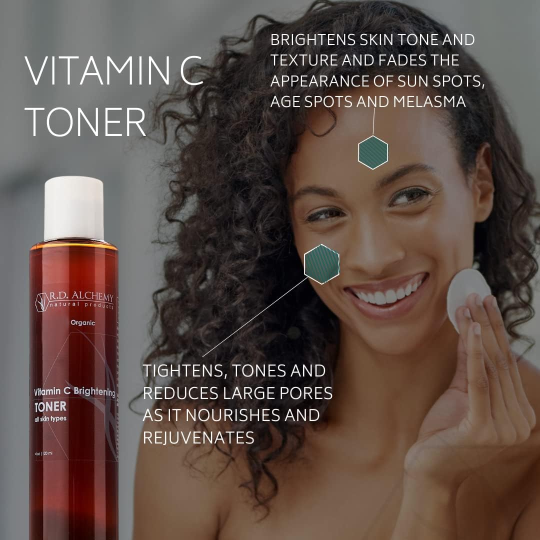 RD Alchemy - Natural & Organic Vitamin C Facial Toner - Brighten, Tighten & Tone Large Pores and Spots with Vitamin C-Rich Herbal Extracts for a Radiant, Refreshed Complexion.