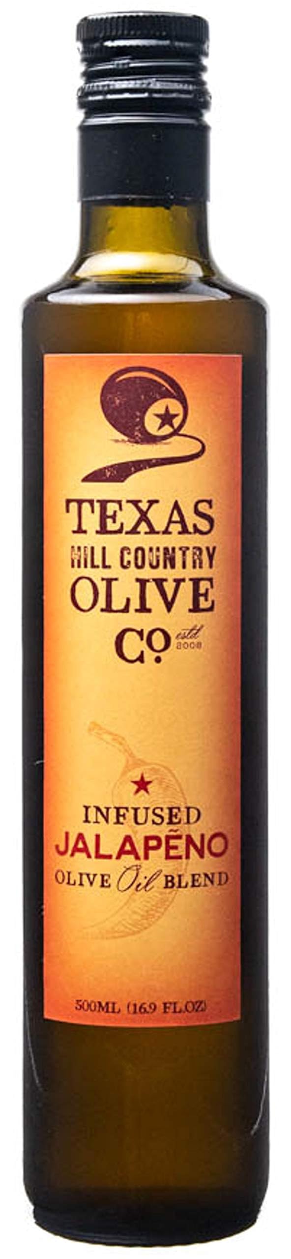 Texas Hill Country Olive Co Jalapeno Infused Olive Oil - Cold Pressed Gourmet EVOO Olive Oil - Great for Dressing Dipping Marinade - No Artificial