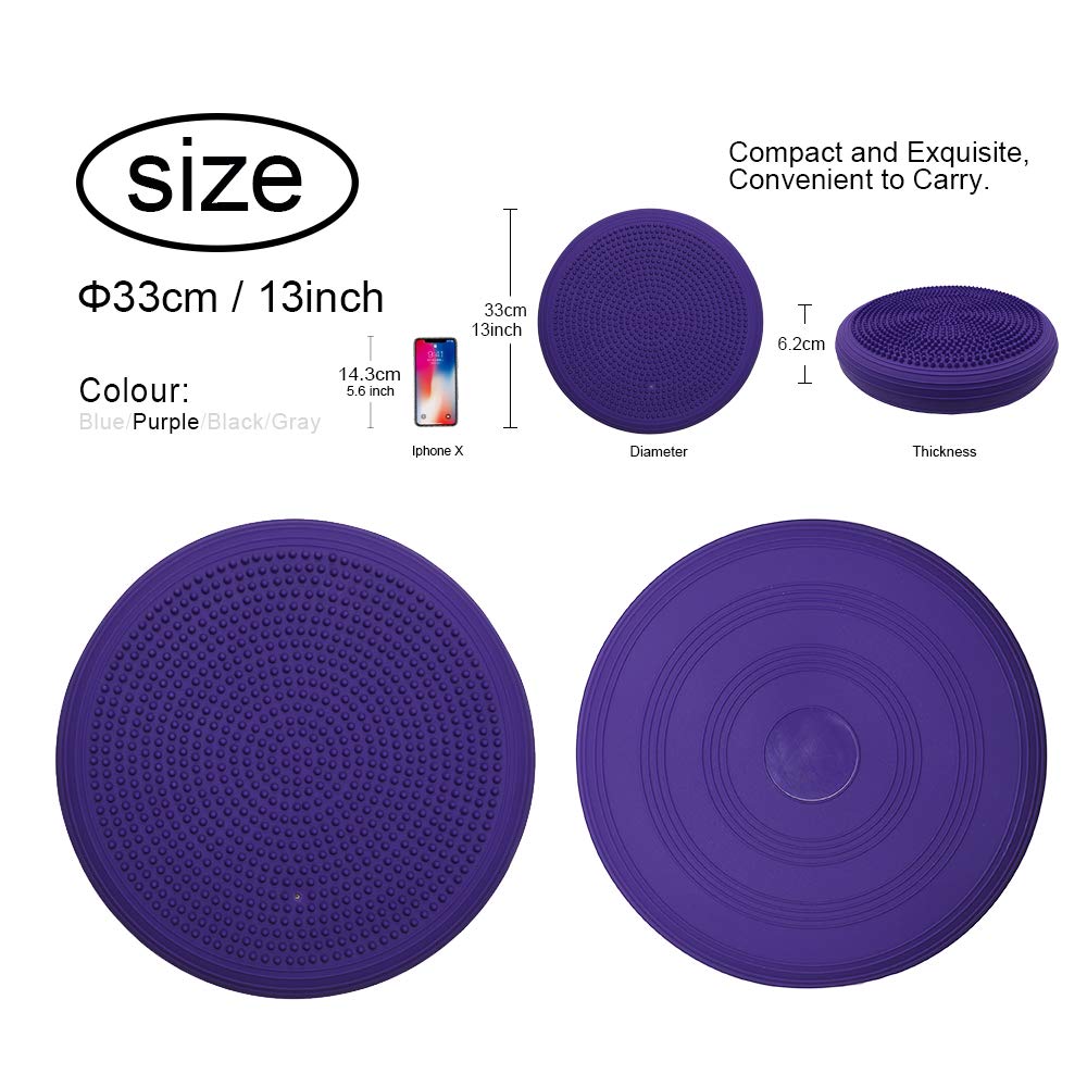 DoYourFitness® Coussin D'Assise PumpUp Gonflable Avec Pompe - Idéal Préparation Accouchement, Rééducation & Équilibre - 33cm Diamètre