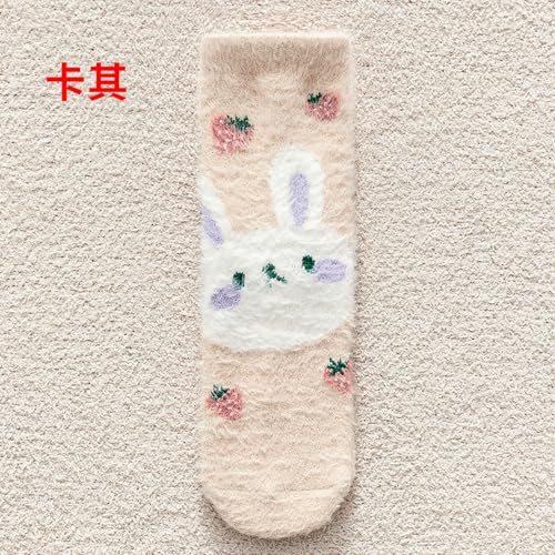 3 pairs of primary school students' mid-tube autumn and winter thickened fleece thermal socks2