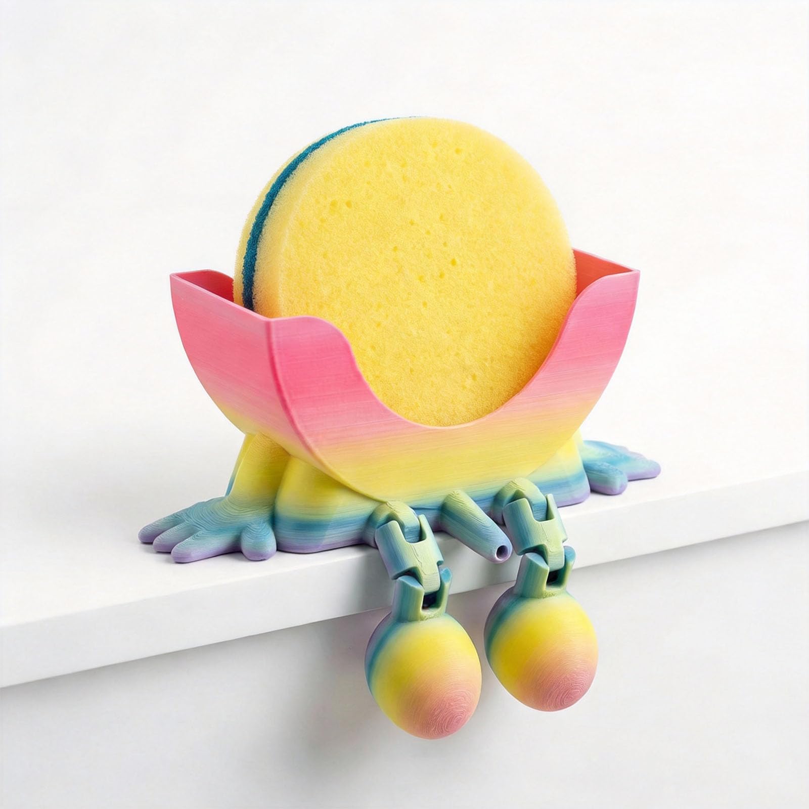 Peeing Scrub Sponge Holder - 3d Printed Hanging Sink Caddy With Drainage Cute Kitchen Bathroom Organizer For Sponges
