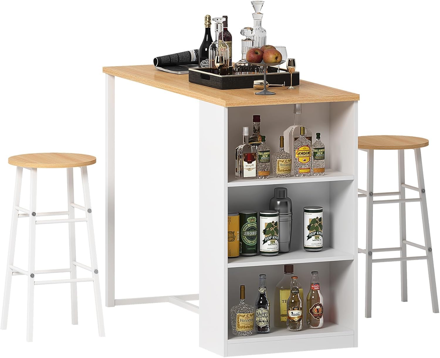 soges 35.8 Inch Kitchen Counter Height Dining Table Set Bar Table