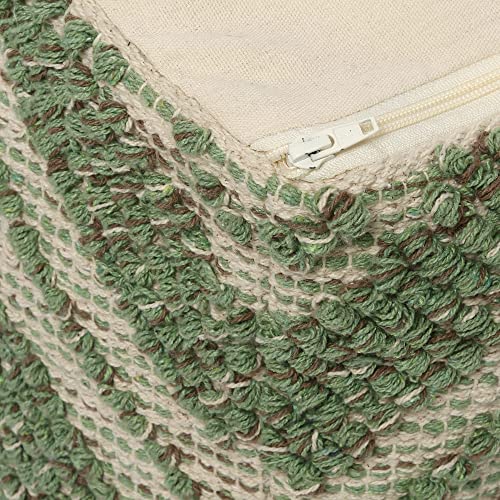 · Redearth · Unstuffed Pouf Ottoman Cover Textured Boho Storage Cube Poof Decorative Pouffe Farmhouse Footrest Accent Footrest For Living Room, Bedroom; 100% Cotton (18"X18"X18", Solitaire Lozenge) #TOP2