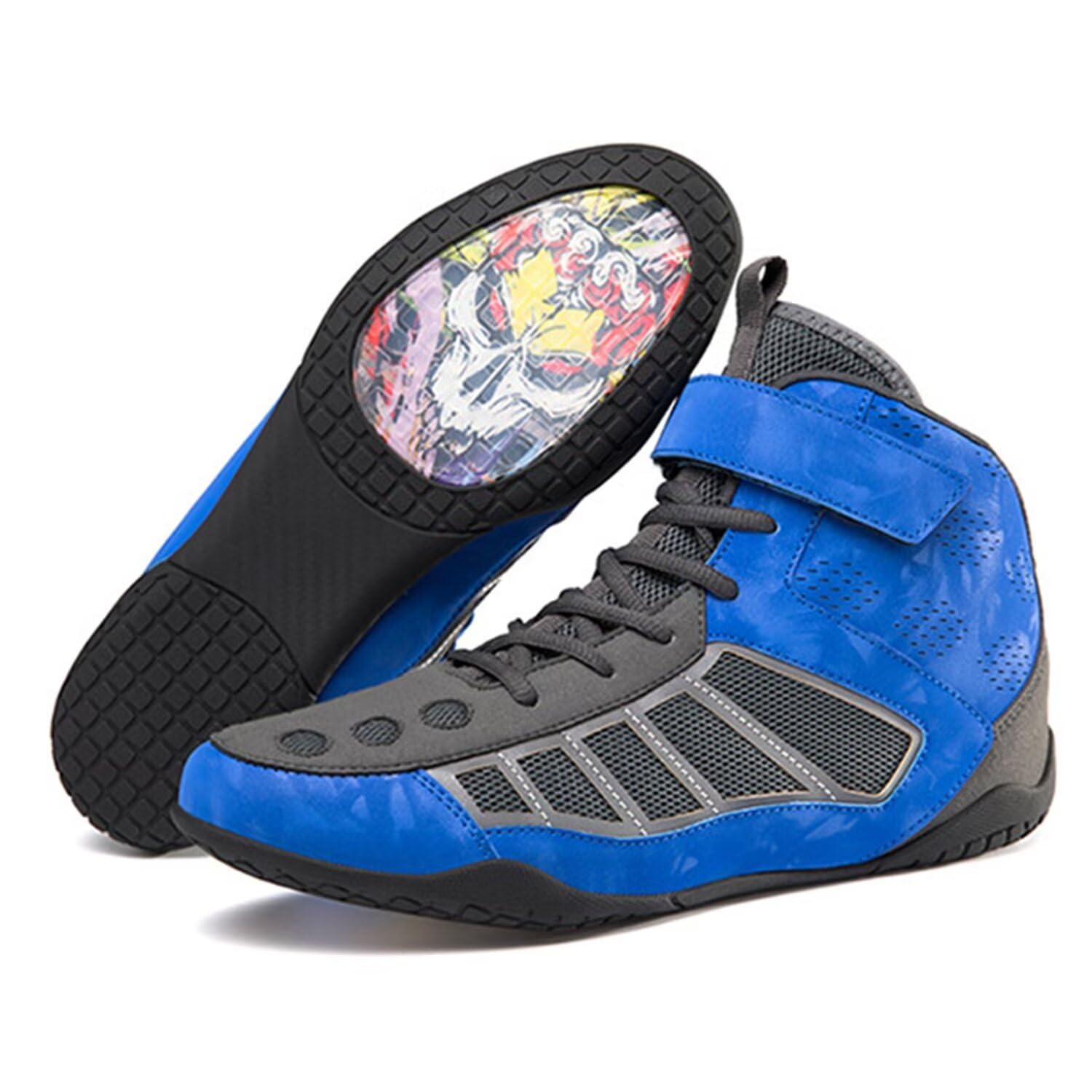 Scarpe da boxe per uomo e donna - Allenamento completo, Sanda, scarpe da lotta con suola in gomma per arti marziali da combattimento