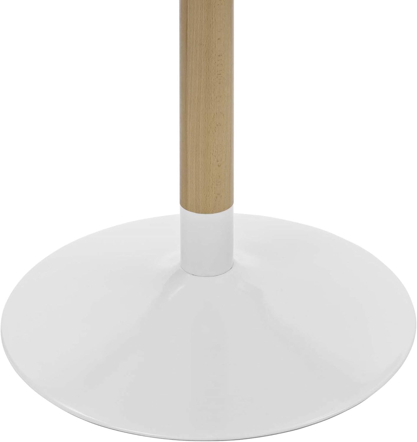 Ergode Whirl Dining Table | Round MDF Top | Birchwood Central Beam | Steel-Coated Round Base | Contemporary Masterpiece for Modern Decor