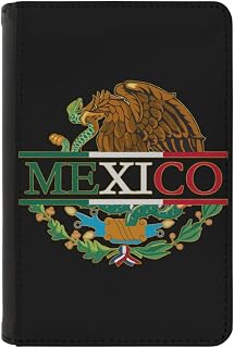 Mexico logo Mexico Flag Passport Holder Travel Wallet PU Leather Case Protector Cover Credit with Card Slots for Women and Men