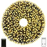 Warm Yellow Christmas Halloween 320 LED String lights 122FT Outdoor String Lights with 8 Modes Plug