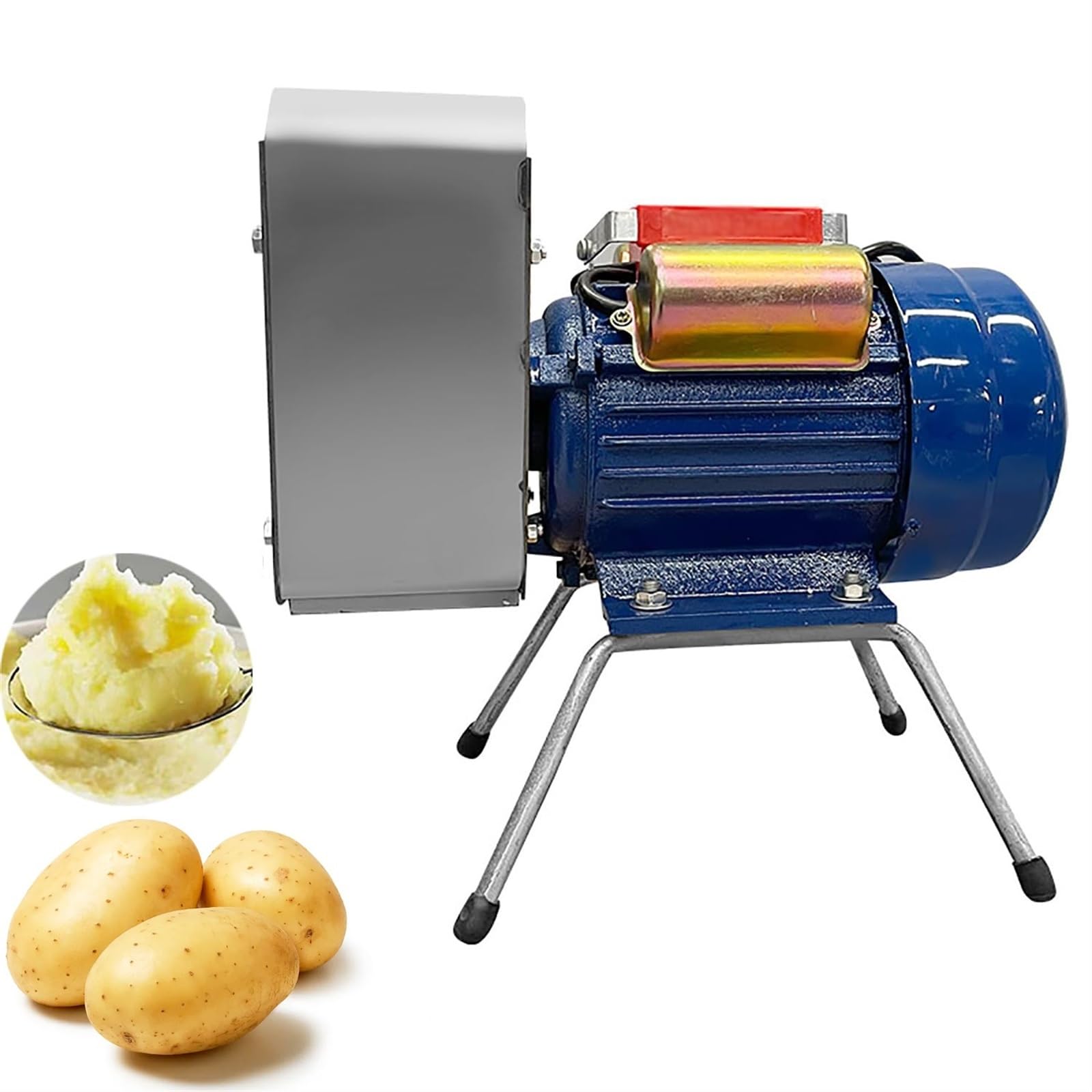 Machacador de patatas comercial, prensador de patatas eléctrico de 750 W, triturador de patatas de acero inoxidable, eficiencia de producción de 20 a 30 kg/h, suave y delicado, para ajo y tomates(220V