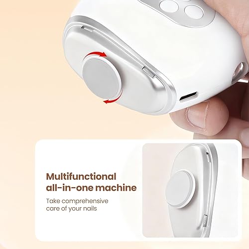 Miniatura 6 de Cortaúñas eléctrico, con pulido, función de lámpara de esmalte de uñas, almacenamiento de chips de uñas, ajuste de tres engranajes, adecuado