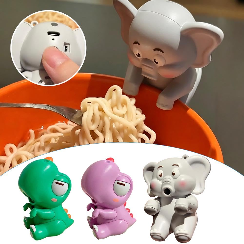 Mini-Ventilator zum Anklippen für Tasse und Schüssel, Lebensmittelfächer zum Kühlen von Lebensmitteln, Mini-Ventilator für Lebensmittel, wiederaufladbarer USB-Lebensmittelkühler, niedlicher Elefant