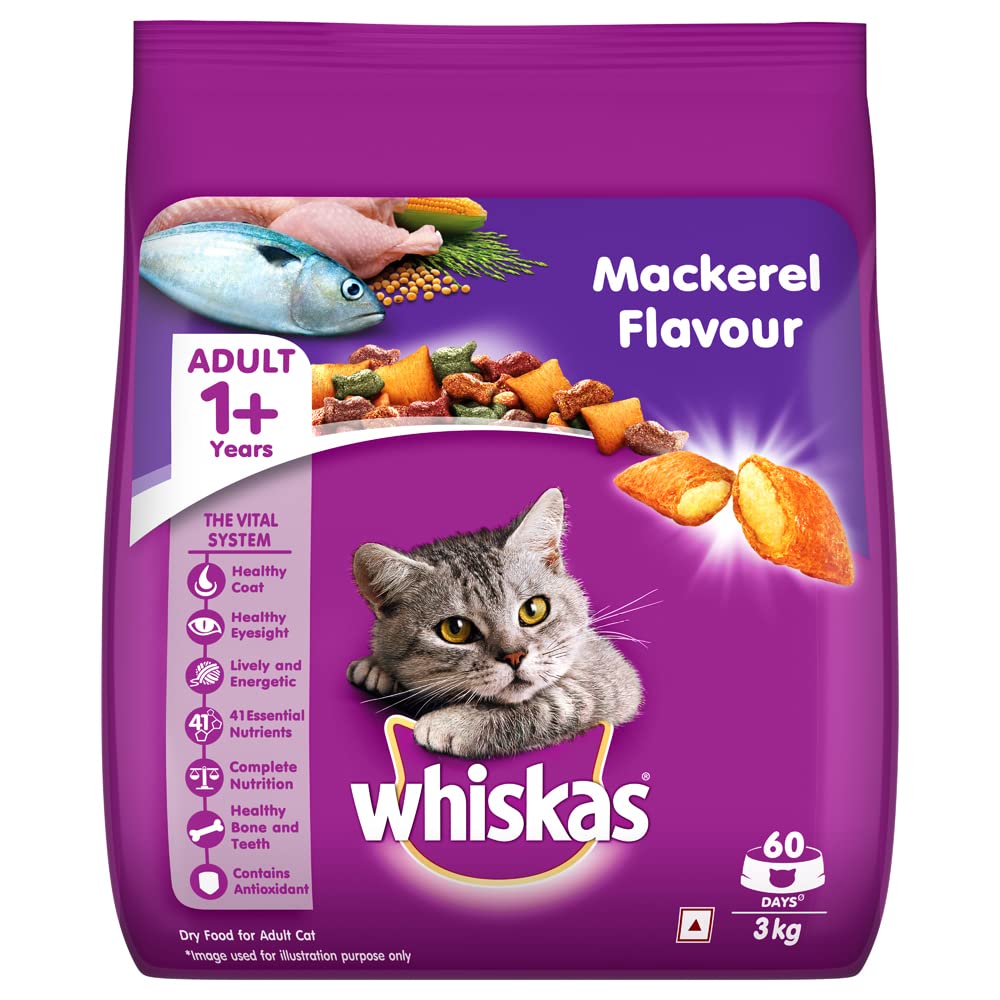Whiskas Adult (+1 year) Dry Cat Food , Mackerel Flavour, 3kg Pack (B01GCQDD2W) Amazon Price History, Amazon Price Tracker