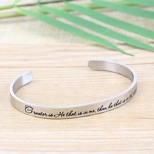 Miniatura 2 de Memgift. - Pulsera cristiana para mujer, regalo religioso inspirador para ella, con versículo bíblico, para bautizo, joyería, pulsera.