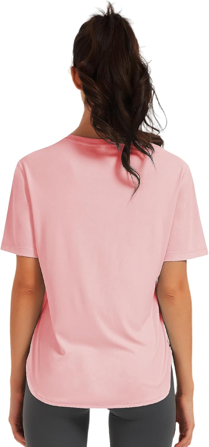 Hiverlay Workout Tops for Women UPF 50+ Short Sleeve Athletic Shirts with Side Slits - Image 2