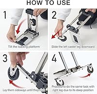 Vista 6 de Japard Carrito de transporte plegable, carrito de equipaje con 2 ruedas de una manera, compacto para carrito de viaje escolar con cuerda elástica