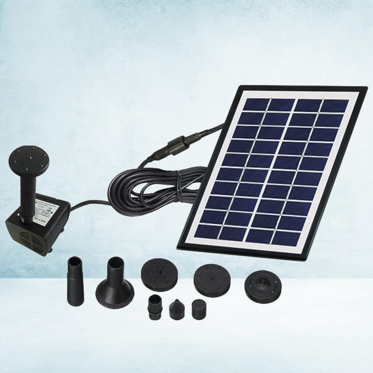 Pompa Fontana Solare da Giardino per Bagno degli Uccelli e Piccolo Laghetto, Flusso Massimo 300l/h, Materiale Abs, senza Batterie Né Cablaggio, Decorazione Esterna