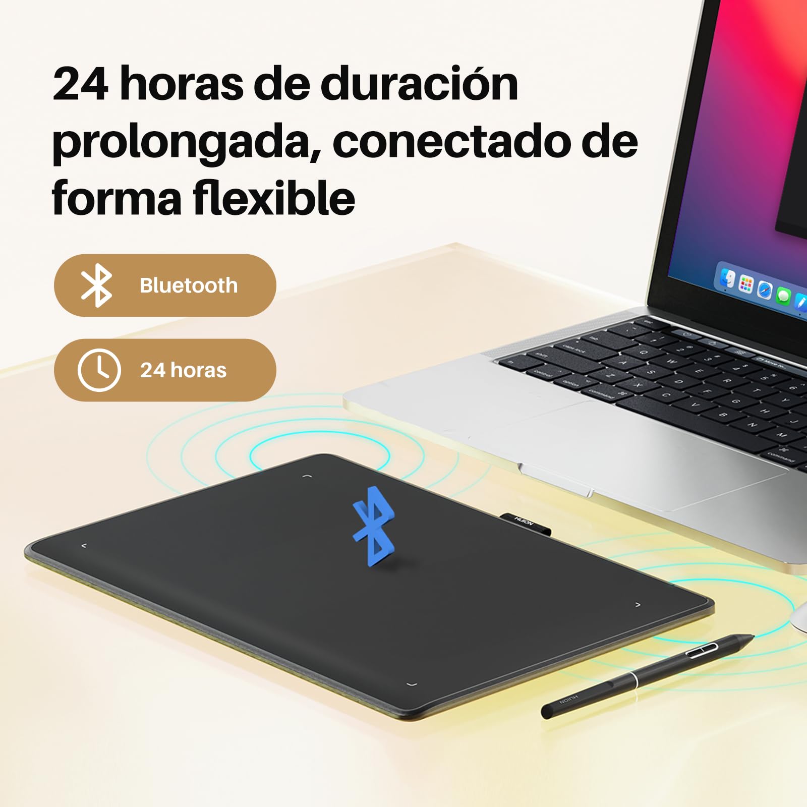 Huion Tableta Gráfica Inspiroy Frego M con Bluetooth, Pentech 3.0+, Tableta de Dibujo de 10x6,25 Pulgadas para Dibujar, Diseñar, Trabajar con Mac, PC y Dispositivos Móviles
