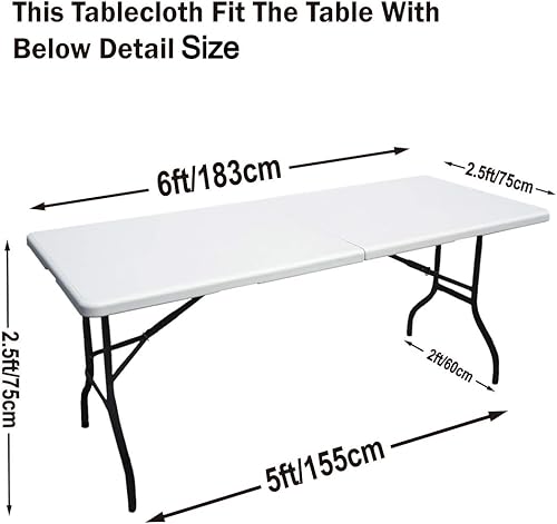 Miniatura 46 de ABCCANOPY - Funda elástica para mesa (6 pies) Mantel de poliéster de más de 30 colores, ajustado, de licra, elástico, con parte trasera abierta.
