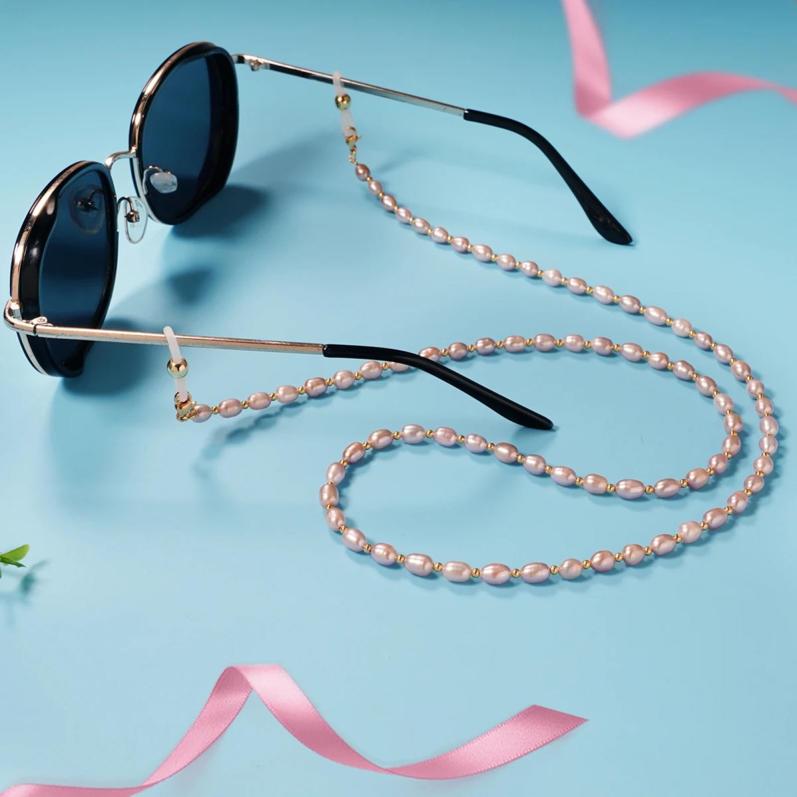 Brillenkette Perlen Brille Kette Perle Charm Überzogen Metall Kette Silikon Schlaufen Sonnenbrille Accessoire Hängendes Seil Am Hals