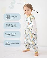 Vista 5 de HOMEAL Saco de dormir, 2t-3t Saco de dormir para niños pequeños con piernas, saco de dormir sin mangas para bebés que caminan temprano