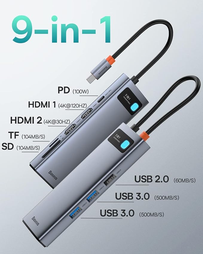 Baseus Laptop Docking Station y Cable USB C Retráctil miniatura 2
