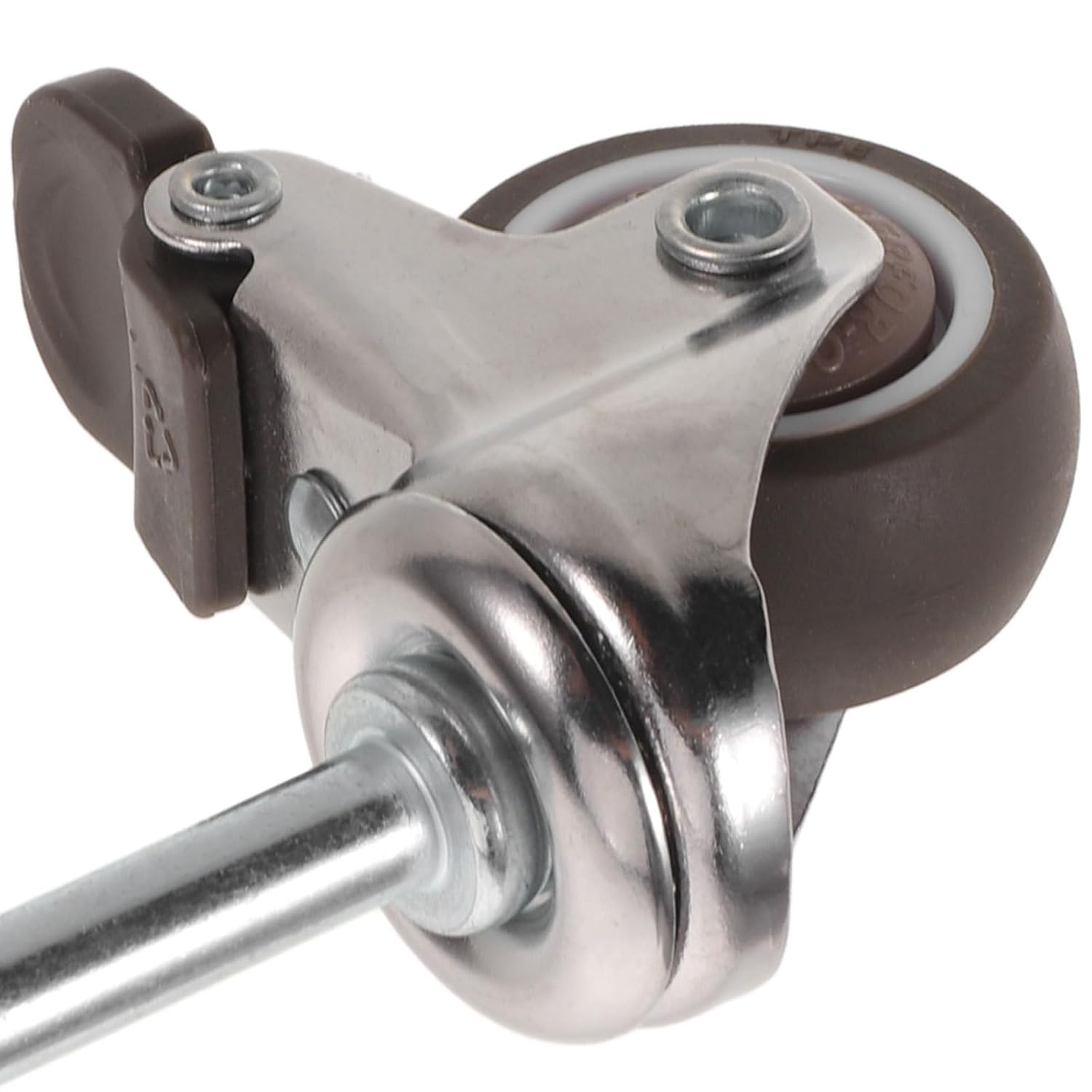2pcs 1.5 Inch Stem Mount Casters for Changing Table and Nursery Furniture, Steel Hospital Bed Caster Wheels Brake, M8x38mm Sturdy Plastic Swivel Wheels for Day Care Nurseries