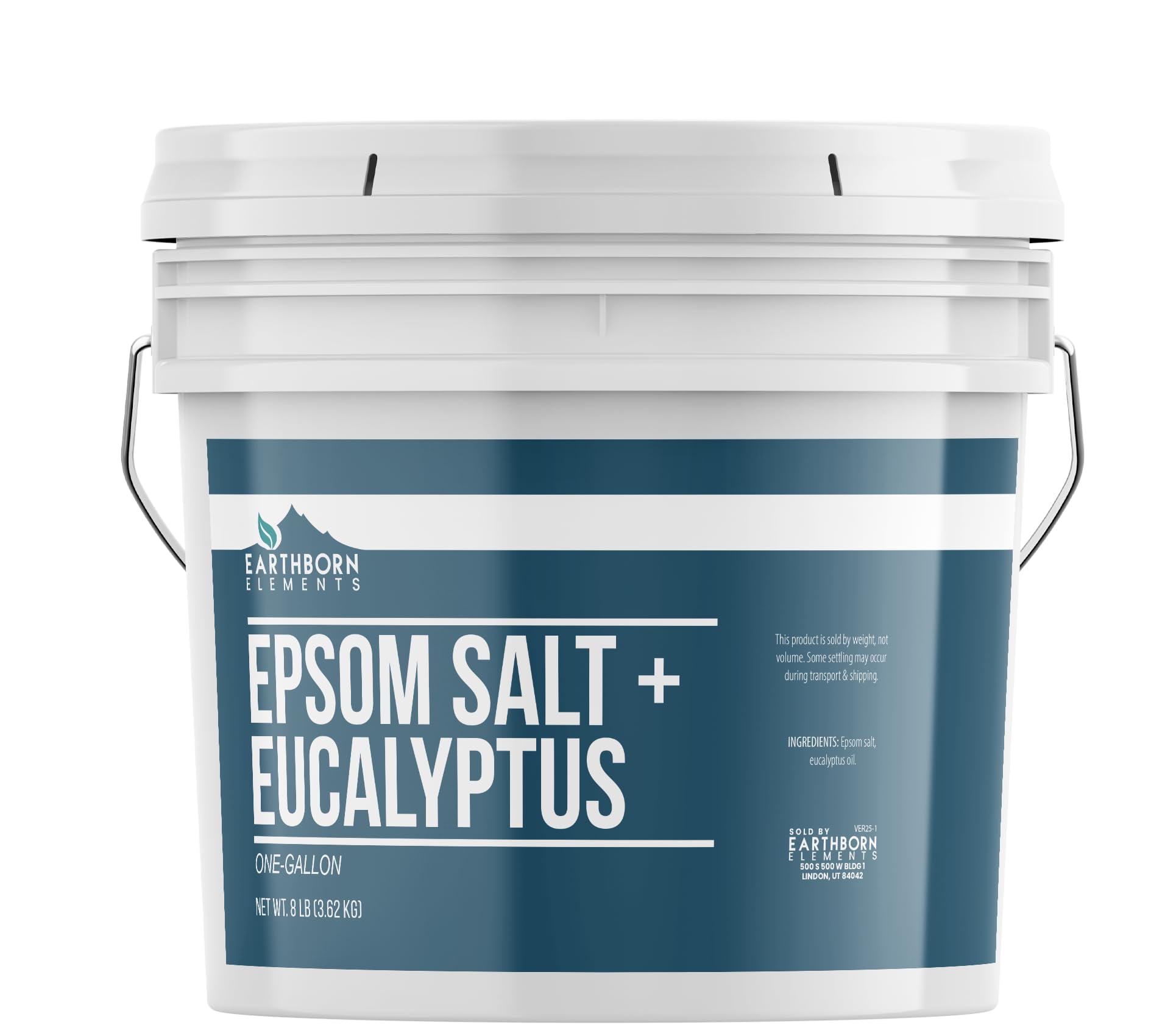 Eucalyptus Epsom Salt (1 Gallon), Pure & Undiluted, Soothing Aroma