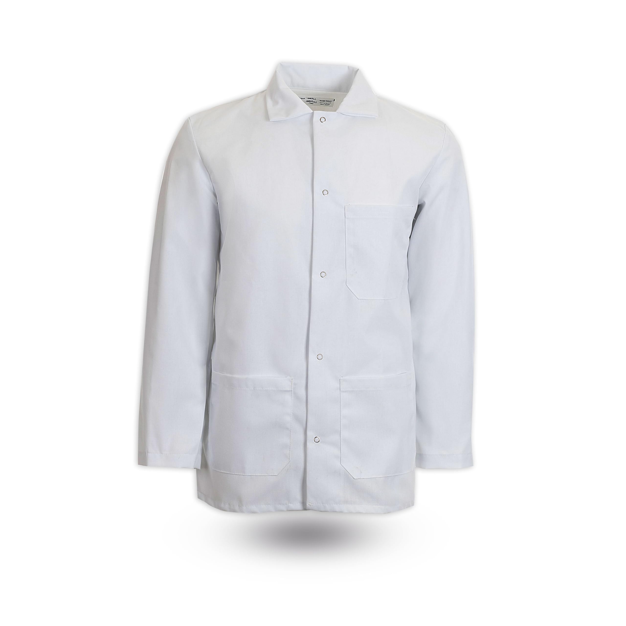 Pinnacle MVS Polyester Gripper Snap Short Butcher Coat F395 - White / 5XL