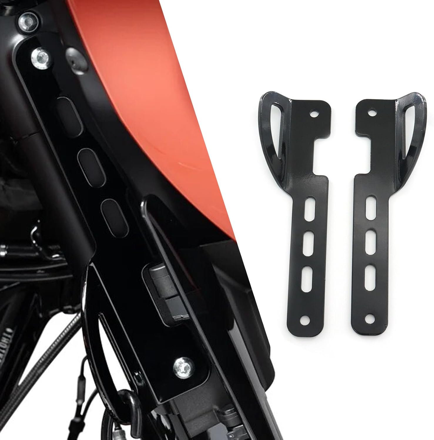 for 2025 Street Glide FLHXSE 2024 2023 Motorcycle Modification Front Fork Shock Absorption Fixing Bracket Accessories (Black)