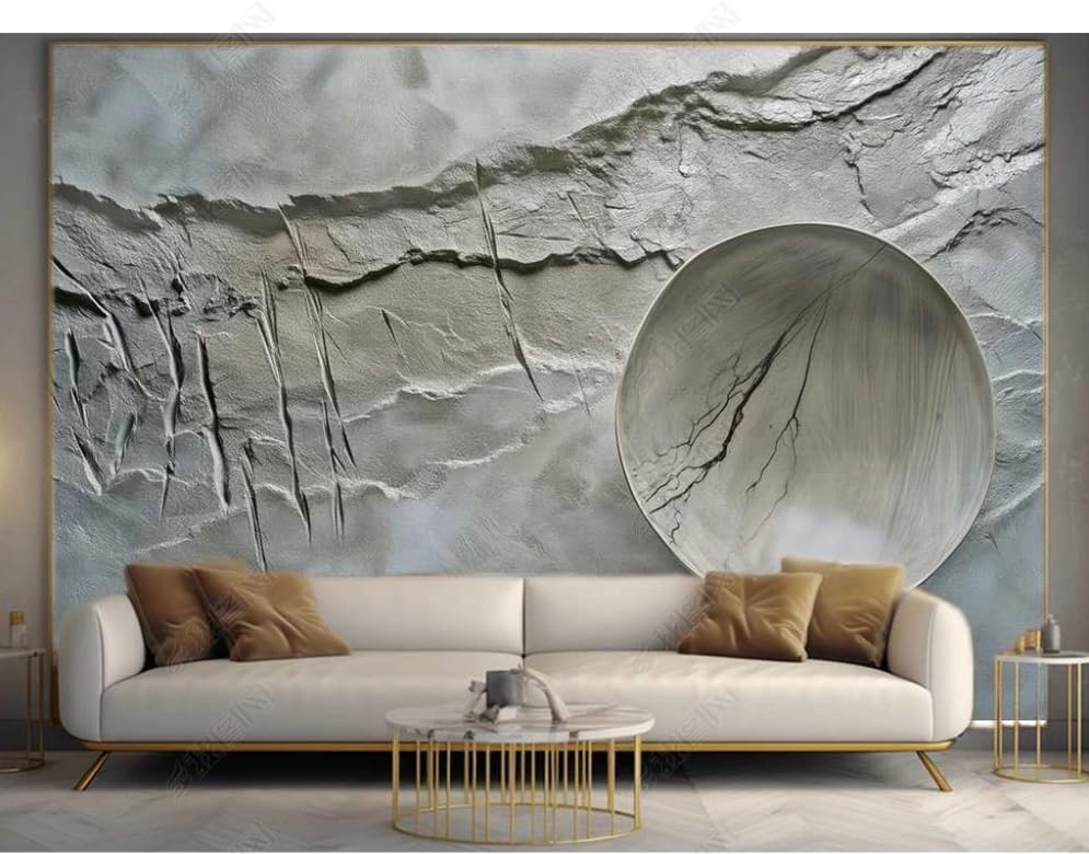 Papier peint panoramique salon chambre tapisserie photo relief texture ciment 150x105