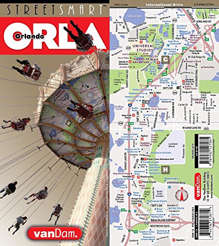 StreetSmart Orlando Map by VanDam — Laminated pocket size City Street & Freeway Map to Orlando, FL complete with all attractions, sights, themeparks, museums, hotels and shopping