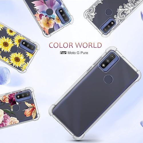 Miniatura 6 de Osophter Funda transparente para Moto G Pure con protector de pantalla, esquinas reforzadas, poliuretano termoplástico (TPU), absorción de golpes,